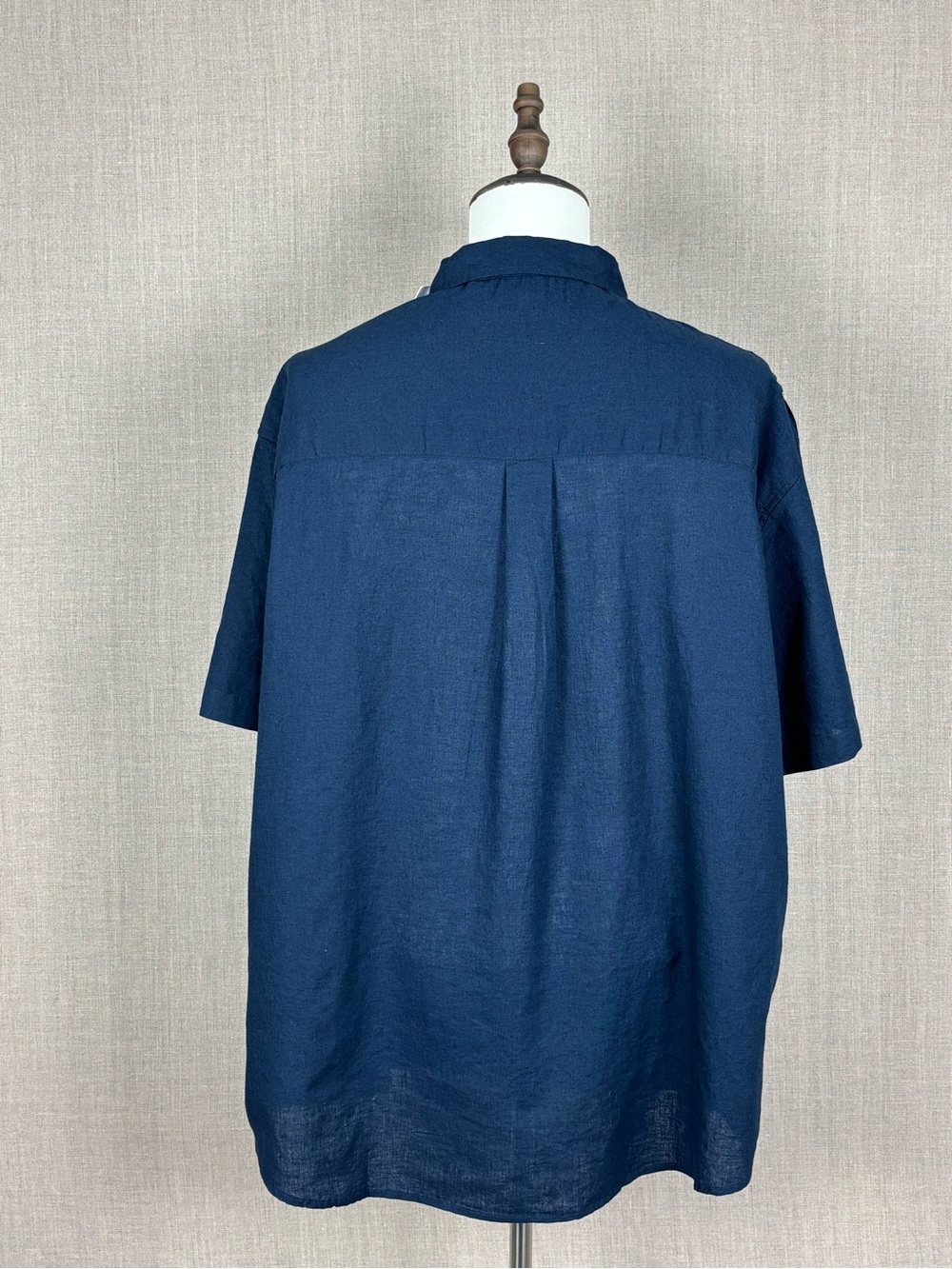 Kenneth Cole Men’s Linen Cotton Shirt Navy Big & Tall 3X NWT - Picture 3 of 12